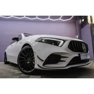 Front Bumper Lip Extension suitable for Mercedes A-Class W177 V177 (04.2018-2022) A35 Design Black Edition