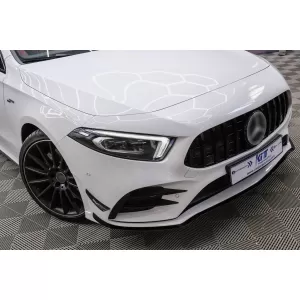 Front Bumper Lip Extension suitable for Mercedes A-Class W177 V177 (04.2018-2022) A35 Design Black Edition