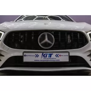 Front Bumper Lip Extension suitable for Mercedes A-Class W177 V177 (04.2018-2022) A35 Design Black Edition