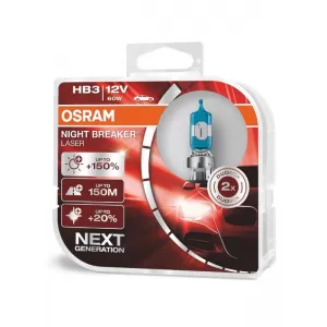 image-37-OSRAM Night Breaker Laser +150% halogén fényszóró izzó 9005NL-HCB HB3 12V 60W Duo doboz (2 db)