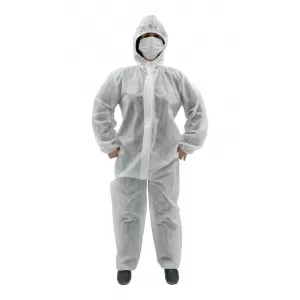 image-77-Staubdicht Arbeitskleidung Overall Anzug 100% Polypropylen mit Haube Einweg M/L
