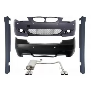 image-24-Body Kit BMW 5-ös E60 LCI (2007-2010), komplett kipufogórendszerrel, iker dupla négyes kipufogóval, küszöb spoilerrel, Limousine M5 kivitel, PDC 18mm