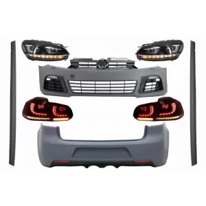 image-7-Kompletan karoserijski komplet prikladan za VW Golf VI 6 MK6 (2008-2013) R20 Dizjan s Prednja svijetla i stražnjim svjetlima dinamičkim svjetlom za okretanje