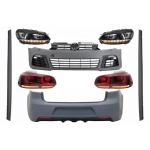 image-8-Kompletan karoserijski komplet prikladan za VW Golf VI 6 MK6 (2008-2013) R20 Dizjan s Prednja svijetla i stražnjim svjetlima dinamičkim svjetlom za skretanje