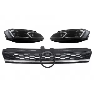 image-10-Rejilla sin insignia para VW Golf 7.5 VII Facelift 17+ Faros Luces LED GTI Look