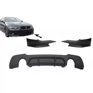 image-11-Diffusor & Splitter für BMW E92 2006-2010 M Perform Look Zwilling Single Auslauf