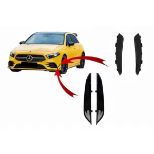 image-14-Kit Stoßstange Klappen Seite Fins für MERCEDES W177 V177 04.18-22 A35 Look Schwarz