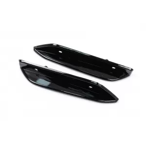 Kit Front Bumper Flaps Side Fins Flaps suitable for Mercedes A-Class W177 V177 (04.2018-2022) A35 Design Black Edition