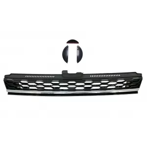 Stoßstangenspoiler für VW Golf 7.5 17-20 Mittelgrill Chrom R Line Look-image-6063602