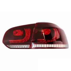 Rear Bumper suitable for VW Golf 6 VI (2008-2012) with Exhaust System and Taillights FULL LED Dynamic Sequential Turning Light GTI Design