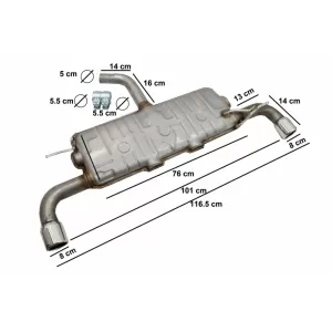 Rear Bumper suitable for VW Golf 6 VI (2008-2012) with Exhaust System and Taillights FULL LED Dynamic Sequential Turning Light GTI Design