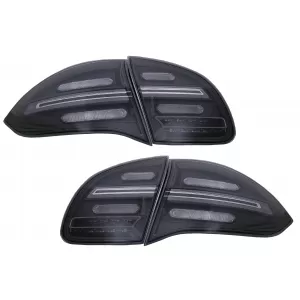 Stopuri FULL LED compatibil cu Porsche Cayenne 958 E2 92A Prefacelift (2010-2014) Negru Smoke cu Indicatoare Dinamice-image-6064693