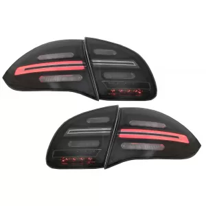 Stopuri FULL LED compatibil cu Porsche Cayenne 958 E2 92A Prefacelift (2010-2014) Negru Smoke cu Indicatoare Dinamice-image-6064697