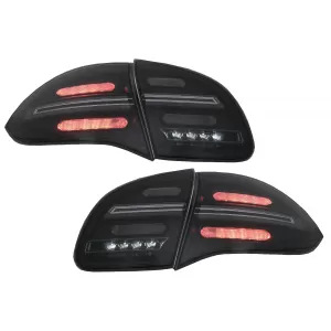 Stopuri FULL LED compatibil cu Porsche Cayenne 958 E2 92A Prefacelift (2010-2014) Negru Smoke cu Indicatoare Dinamice-image-6067450