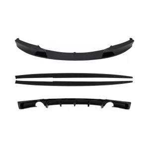 image-2-Hátsó diffúzor két kipufogó kimenettel, első spoilerrel és küszöb spoiler hosszabbítással BMW 3 Sedan F30 F31 (2011-2019) modellekhez, M Performance dizájn