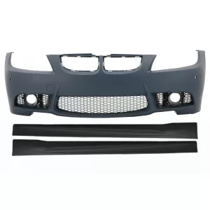 image-16-Предна броня подходяща за BMW 3 series E90 Sedan E91 Touring (2005-2008) със Прагове Non LCI M3 Дизайн без Фарове за мъгла
