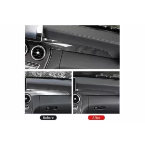 Trim Interior Consola si Ornament Buton Pornire compatibil cu Mercedes C-Class W205 (2015-2017) Carbon Fiber Style LHD-image-6064271