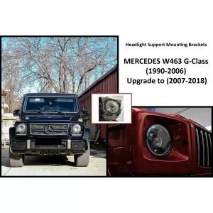 Headlight Support Mounting Brackets suitable for Mercedes W463 G-Class (1990-2006) Upgrade to (2007-2018)