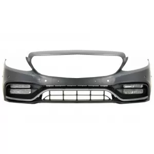 Bara Fata cu Grila cu/fara camera 360 si Eleron portbagaj Negru Mat compatibil cu Mercedes C-Class C205 (2014-2018) C63 GT-R Design-image-6064669