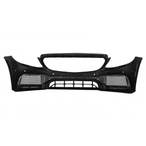 Bara Fata cu Grila cu/fara camera 360 si Eleron portbagaj Negru Mat compatibil cu Mercedes C-Class C205 (2014-2018) C63 GT-R Design-image-6064671
