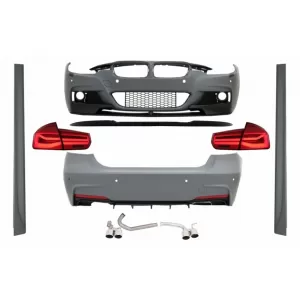 image-46-Komplett Body Kit BMW 3 F30 (2011-2019), M-performance dizájn, zongorafekete hátsó spoiler és LED hátsó lámpák dinamikus irányjelzővel