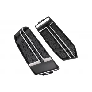 Untere Gitterabdeckungen Seite für Audi A4 B9 Limousine Avant 16-18 S-Line Look Silber-image-6067976
