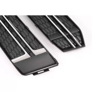 Untere Gitterabdeckungen Seite für Audi A4 B9 Limousine Avant 16-18 S-Line Look Silber-image-6067977