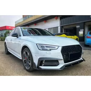 Untere Gitterabdeckungen Seite für Audi A4 B9 Limousine Avant 16-18 S-Line Look Silber-image-6067979