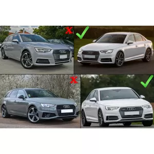 Untere Gitterabdeckungen Seite für Audi A4 B9 Limousine Avant 16-18 S-Line Look Silber-image-6068039