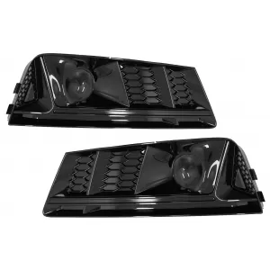 Bumper Lower Grille ACC Covers Side Grilles suitable for Audi A4 B9 Sedan Avant (2016-2018) RS4 Design Black Edition