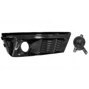 Bumper Lower Grille ACC Covers Side Grilles suitable for Audi A4 B9 Sedan Avant (2016-2018) RS4 Design Black Edition