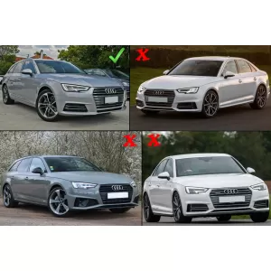 Bumper Lower Grille ACC Covers Side Grilles suitable for Audi A4 B9 Sedan Avant (2016-2018) RS4 Design Black Edition