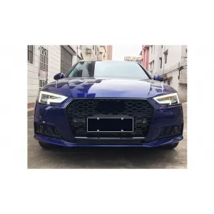 Bumper Lower Grille ACC Covers Side Grilles suitable for Audi A4 B9 Sedan Avant (2016-2018) RS4 Design Black Edition