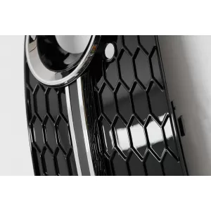 Fog Lamp Covers Side Grilles suitable for Audi Q5 SUV 8R Facelift (2012-2016) RS Design Black & Chrome