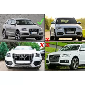 Fog Lamp Covers Side Grilles suitable for Audi Q5 SUV 8R Facelift (2012-2016) RS Design Black & Chrome