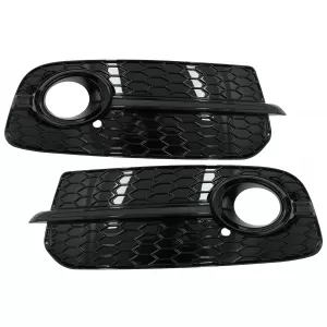 Fog Lamp Covers Side Grilles suitable for Audi Q5 SUV 8R Facelift (2012-2016) Full Black RS Design
