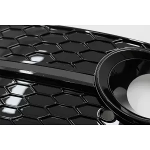 Fog Lamp Covers Side Grilles suitable for Audi Q5 SUV 8R Facelift (2012-2016) Full Black RS Design