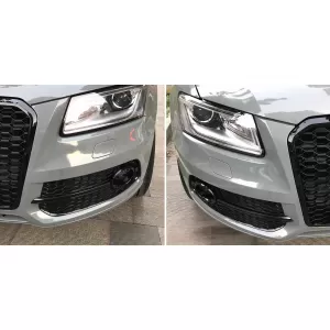 Fog Lamp Covers Side Grilles suitable for Audi Q5 SUV 8R Facelift (2012-2016) Full Black RS Design