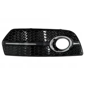 Fog Lamp Covers Side Grilles suitable for Audi Q5 SUV 8R (2008-2011) RS Design Piano Black Chrome