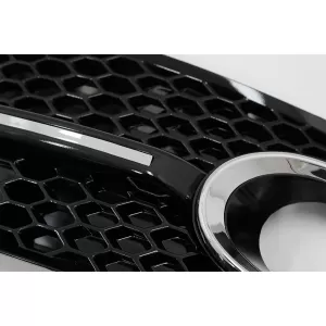 Fog Lamp Covers Side Grilles suitable for Audi Q5 SUV 8R (2008-2011) RS Design Piano Black Chrome