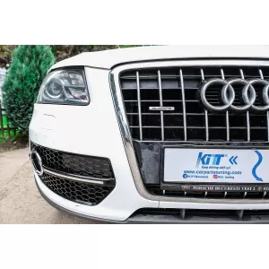 Fog Lamp Covers Side Grilles suitable for Audi Q5 SUV 8R (2008-2011) RS Design Piano Black Chrome