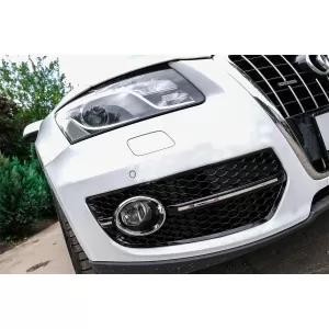 Fog Lamp Covers Side Grilles suitable for Audi Q5 SUV 8R (2008-2011) RS Design Piano Black Chrome