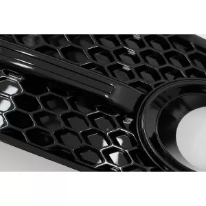 Fog Lamp Covers Side Grilles suitable for Audi Q5 SUV 8R (2008-2011) RS Design Piano Black