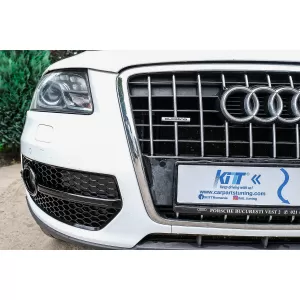 Fog Lamp Covers Side Grilles suitable for Audi Q5 SUV 8R (2008-2011) RS Design Piano Black