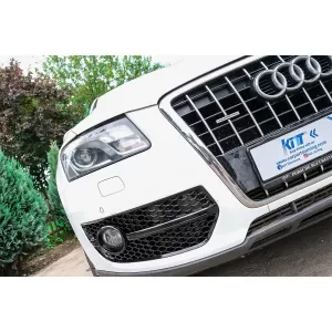 Fog Lamp Covers Side Grilles suitable for Audi Q5 SUV 8R (2008-2011) RS Design Piano Black