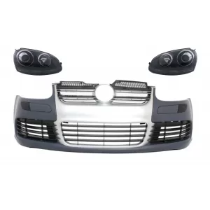 image-64-Prednji Branik s Prednja svijetla prikladan za VW Golf V 5 (2003-2007) Jetta (2005-2010) R32 Rešetka izgleda brušenog aluminija