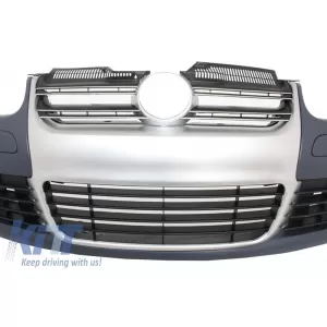 Paraurti anteriore per VW Golf V 5 03-07 Jetta 05-10 Fari Grille GTI R32 Look-image-6108302