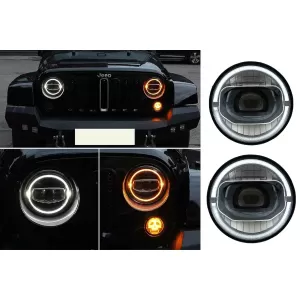 7 colos CREE LED fényszóró DRL Angel Eye Jeep Wrangler JK (2007-2017) modellekhez, 2018+ dizájn-image-6068240