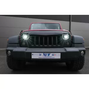 7 colos CREE LED fényszóró DRL Angel Eye Jeep Wrangler JK (2007-2017) modellekhez, 2018+ dizájn-image-6072967