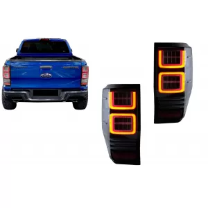 Taillights LED suitable for Ford Ranger (2012-2018) Clear with Sequential Dynamic Turning Lights